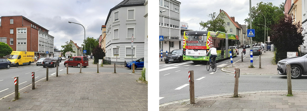 Knotenpunkt Bramscher Straße - Kornstraße - Mühleneschweg